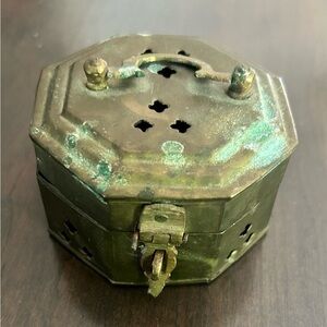 Vintage Brass Cricket Box